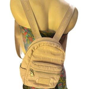 Steve Madden Light Beige Quilted Backpack